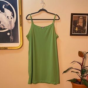 NY Collection Woman 2X green poly slip dress